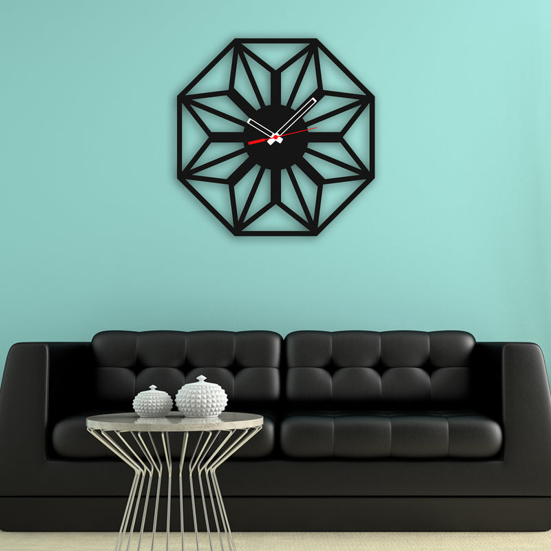 Flower Design Wood Analog Wall Clock