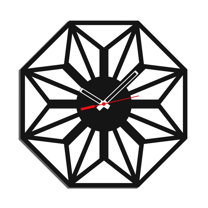 Flower Design Wood Analog Wall Clock