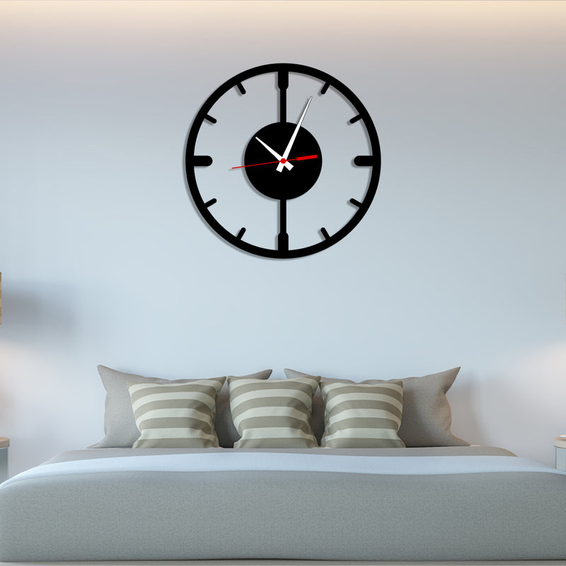 Lines Numeric Design Wood Analog Wall Clock