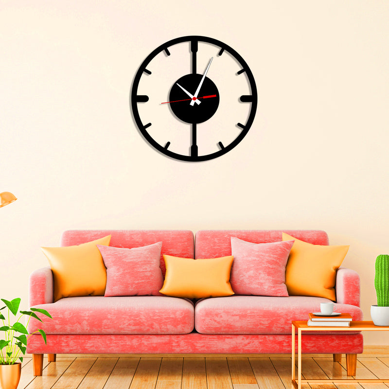 Lines Numeric Design Wood Analog Wall Clock