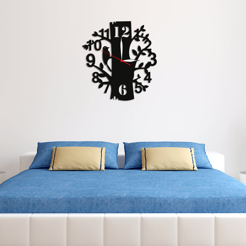 Beautiful Birds on the tree Design Wood Analog Wall Clock