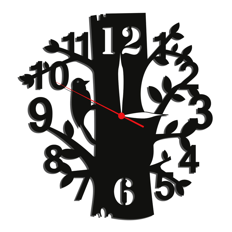 Beautiful Birds on the tree Design Wood Analog Wall Clock