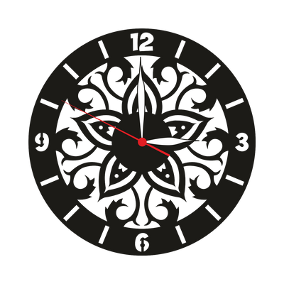 Mandala Silhouette Design Wood Analog Wall Clock