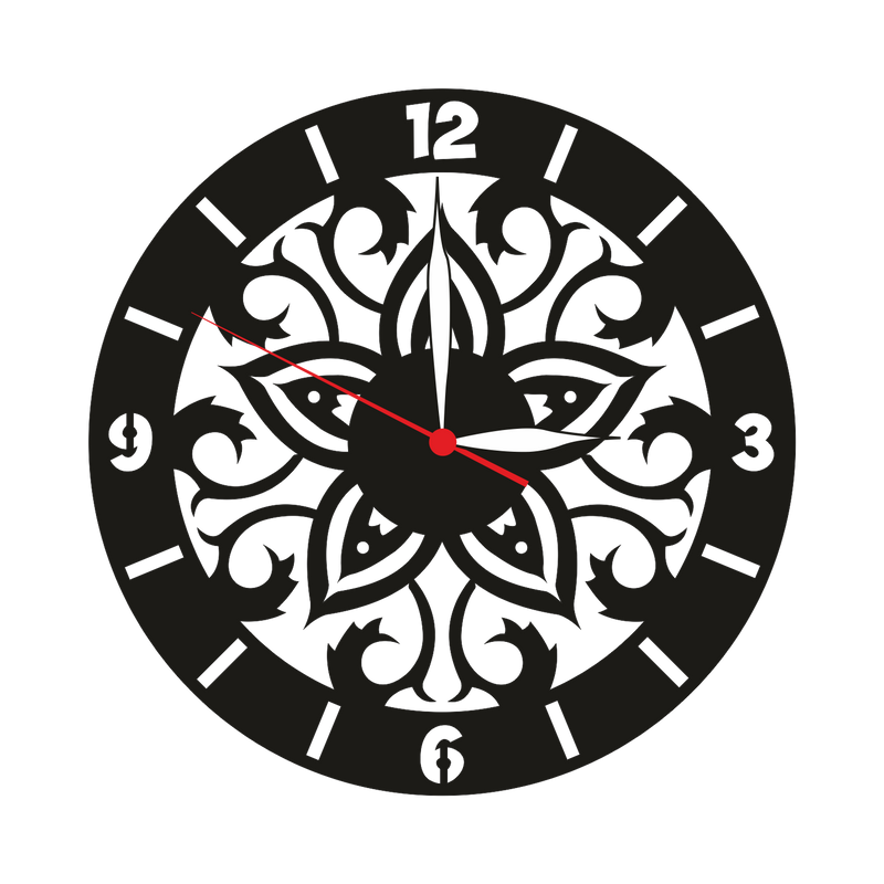 Mandala Silhouette Design Wood Analog Wall Clock