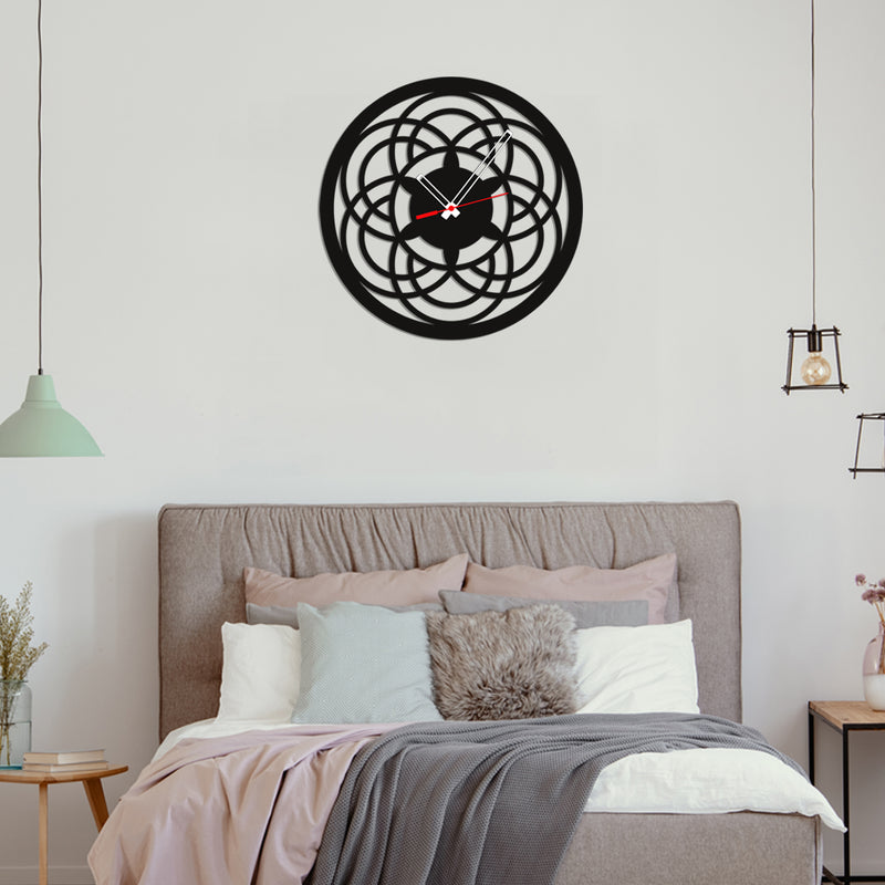 Flower Design Wood Analog Wall Clock