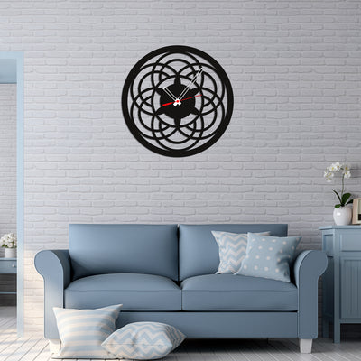Flower Design Wood Analog Wall Clock
