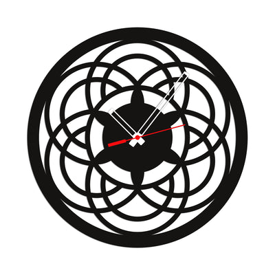 Flower Design Wood Analog Wall Clock