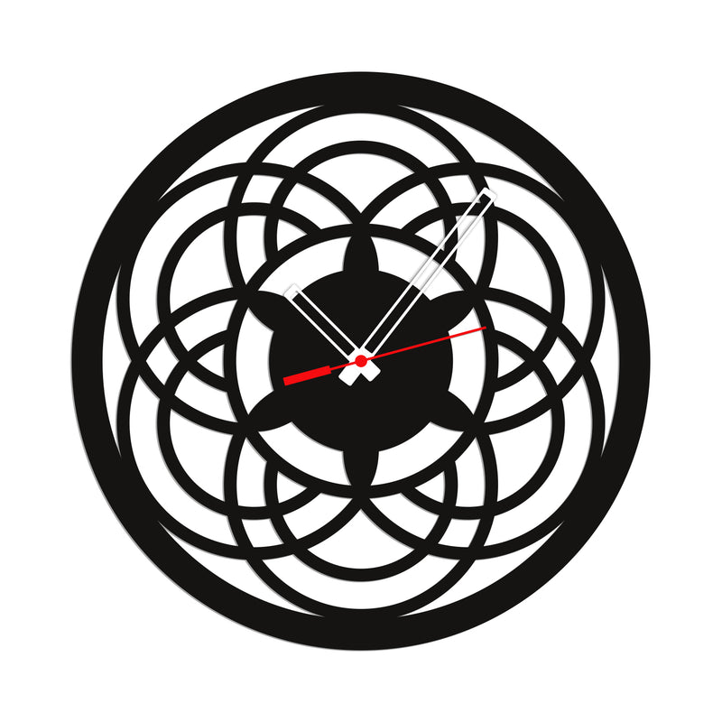 Flower Design Wood Analog Wall Clock