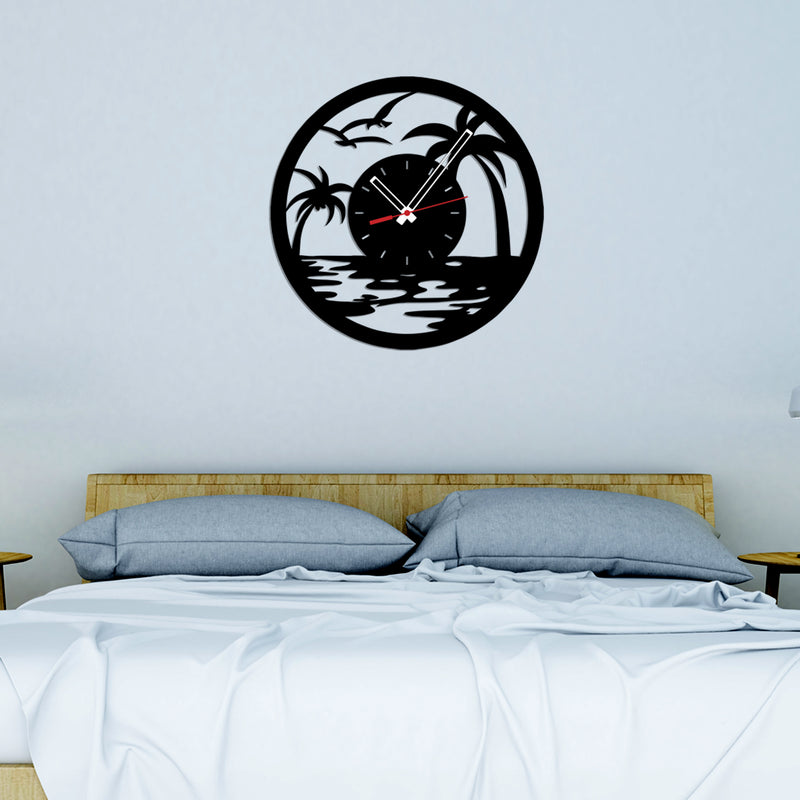 Beach Wood Analog Wall Clock