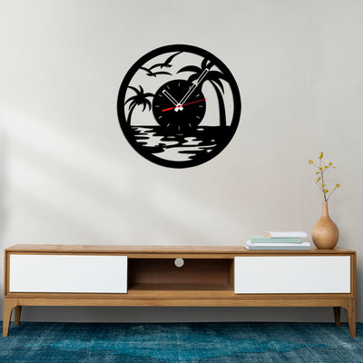 Beach Wood Analog Wall Clock