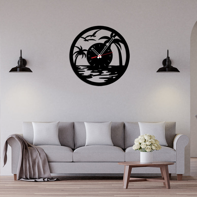 Beach Wood Analog Wall Clock