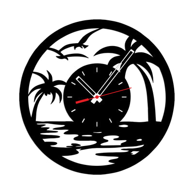 Beach Wood Analog Wall Clock