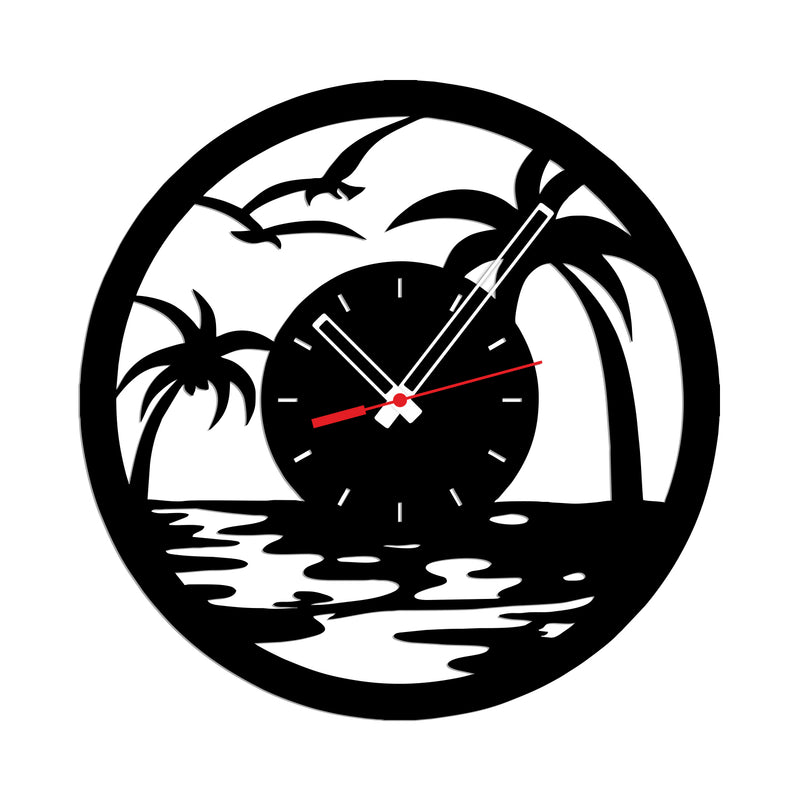 Beach Wood Analog Wall Clock