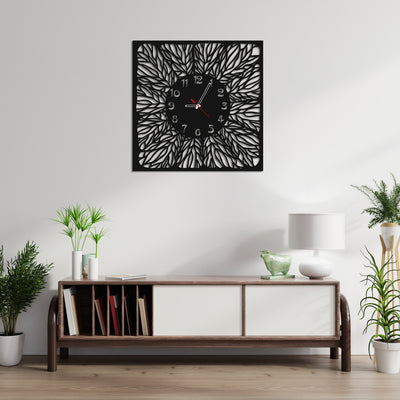 Black Rectangle Wood Analog Wall Clock
