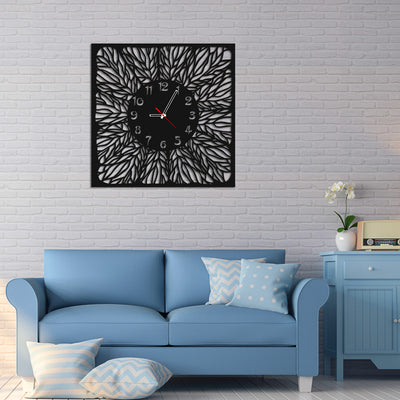 Black Rectangle Wood Analog Wall Clock