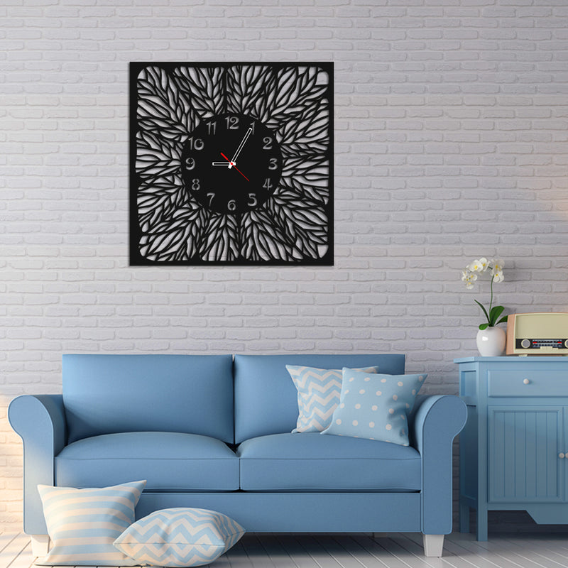 Black Rectangle Wood Analog Wall Clock