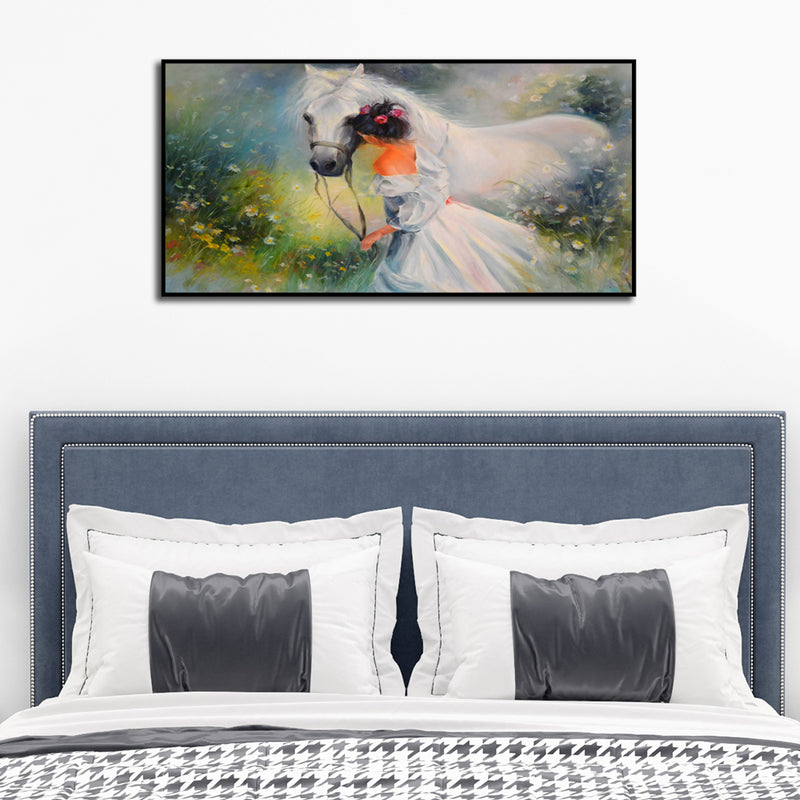 Beautiful Horse Canvas Floating Frame Wall Painting