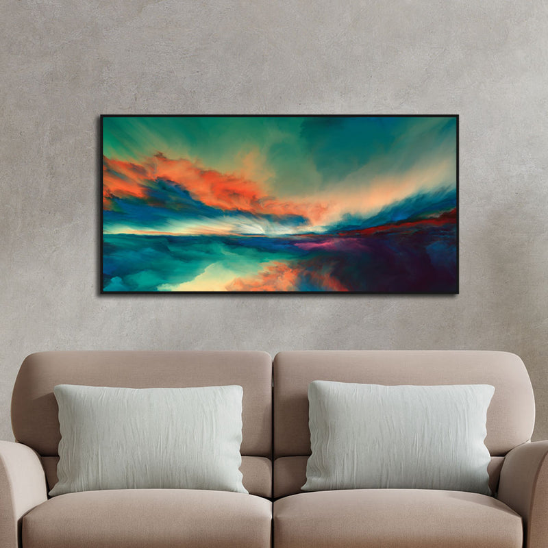 Abstract Multicolor Canvas Floating Frame Wall Painting