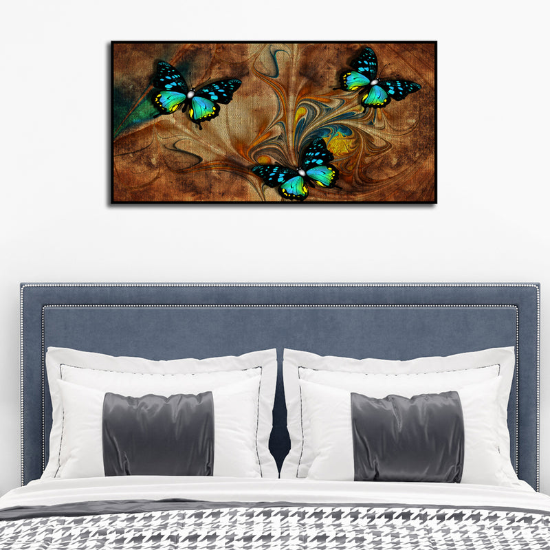 Butterfly Abstract Canvas Floating Frame Wall Painting