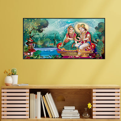 Beautiful Radha Krishna Canvas Floating Frame Wall Painting