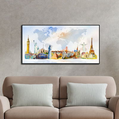 Big Panoramic Famous Monument Canvas Floating Frame Wall Painting