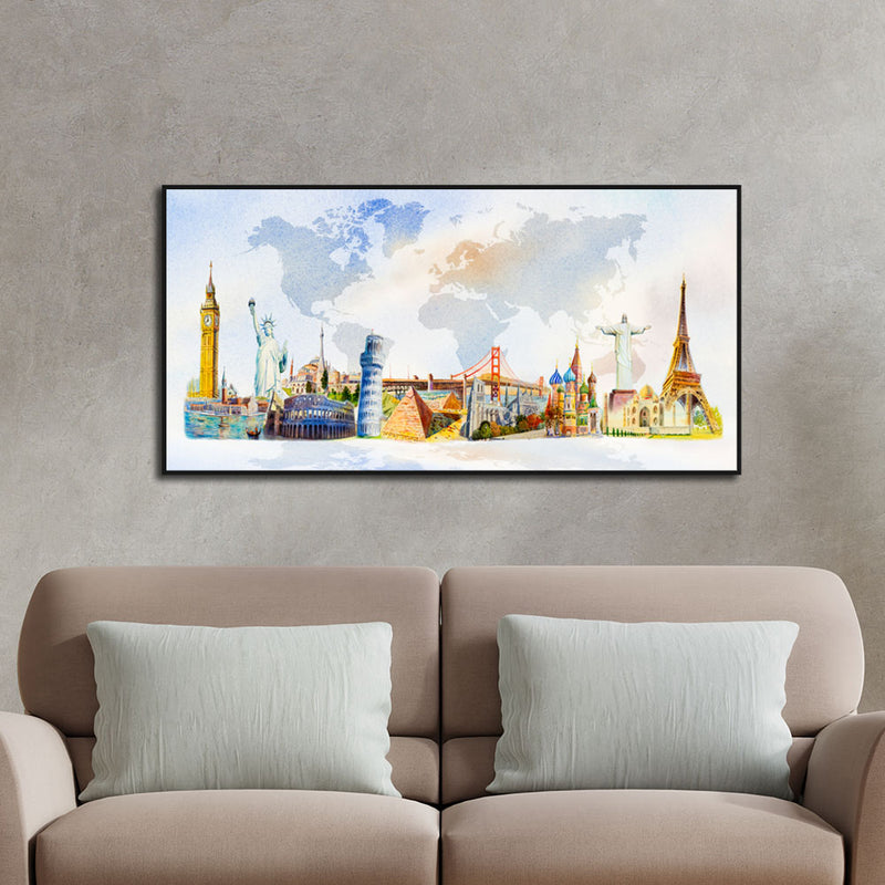 Big Panoramic Famous Monument Canvas Floating Frame Wall Painting