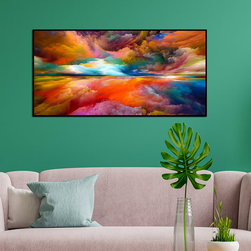 Colourful Sky Abstract Canvas Floating Frame Wall painting