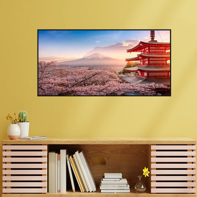 Mountain Sunrise View Floating Frame Wall Painting