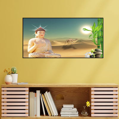 God Buddha Canvas Floating Frame Wall Painting