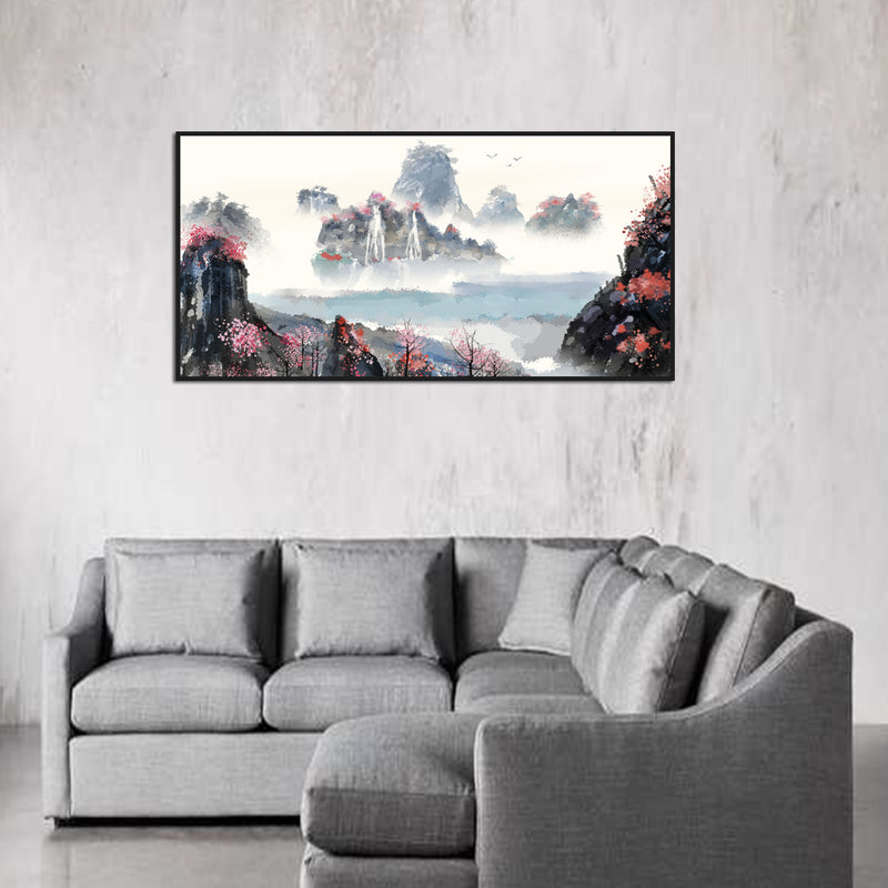 Mountain Canvas Floating Frame Wall Painting