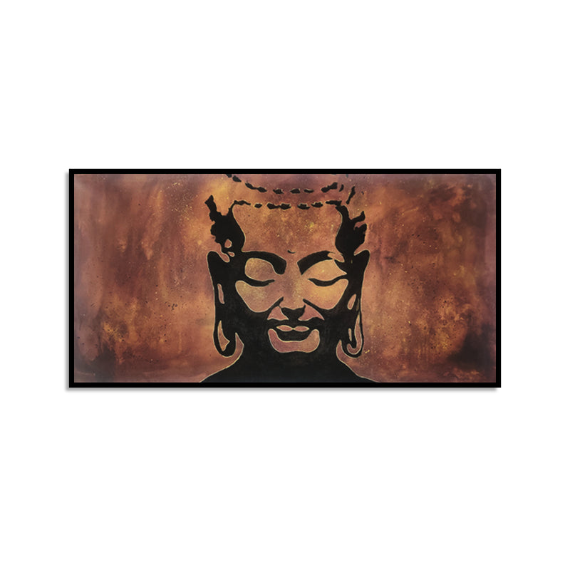 Acrylic Handmade Buddha Face Illustration Canvas Wall Painting (Hand Painting)