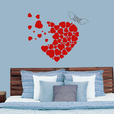 DECORGLANCE Decorative sticker Romantic Heart Shape Wall Sticker And Wall Decal 76 x 63 cm