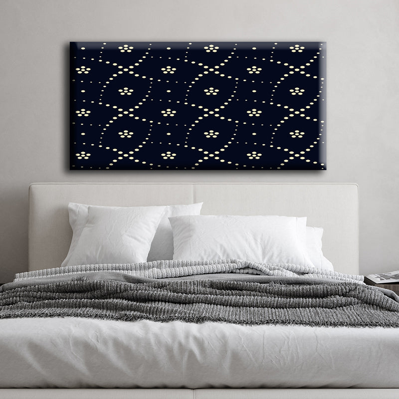 Golden Pattern On Black Background Pattern Canvas Wall Painting