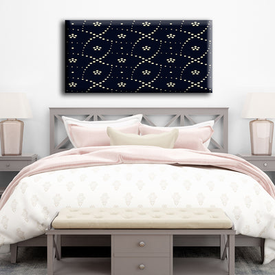 Golden Pattern On Black Background Pattern Canvas Wall Painting