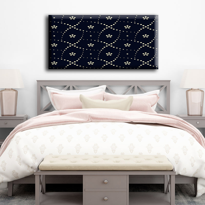 Golden Pattern On Black Background Pattern Canvas Wall Painting