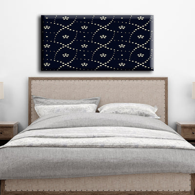 Golden Pattern On Black Background Pattern Canvas Wall Painting