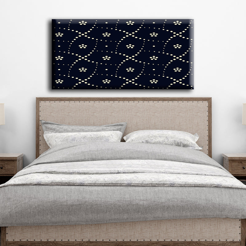 Golden Pattern On Black Background Pattern Canvas Wall Painting