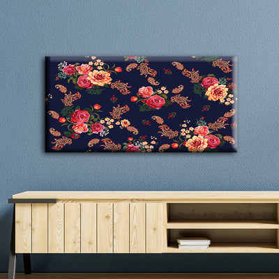 Floral Pattern Madhubani Art Canvas Wall Painting