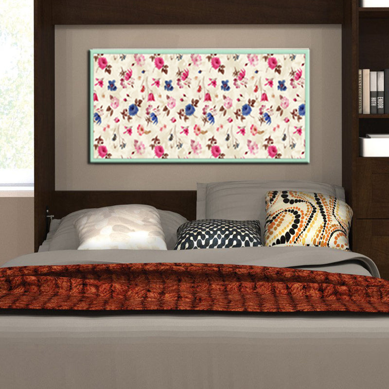 Beautiful Pink & Blue Floral Pattern Wall Painting