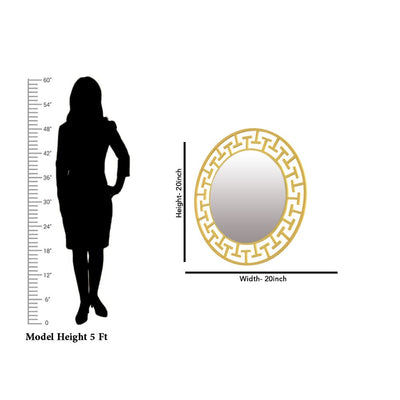 DecorGlance (20 x 20) inches Golden finish Round Vanity Mirror