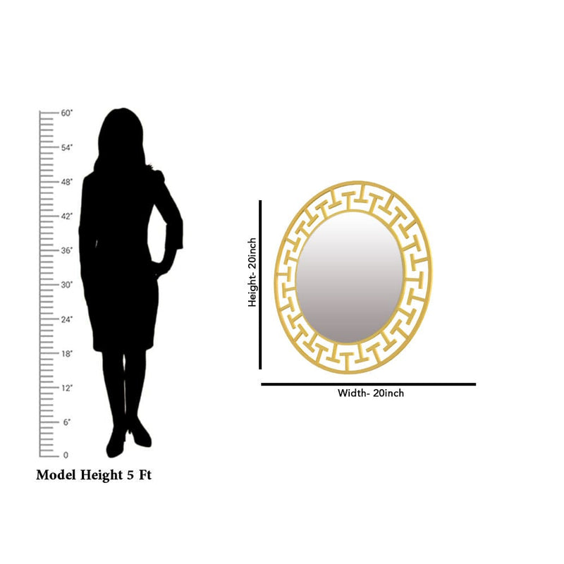 DecorGlance (20 x 20) inches Golden finish Round Vanity Mirror