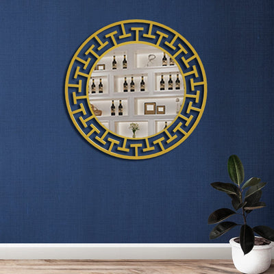 DecorGlance (20 x 20) inches Golden finish Round Vanity Mirror