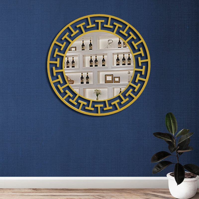 DecorGlance (20 x 20) inches Golden finish Round Vanity Mirror