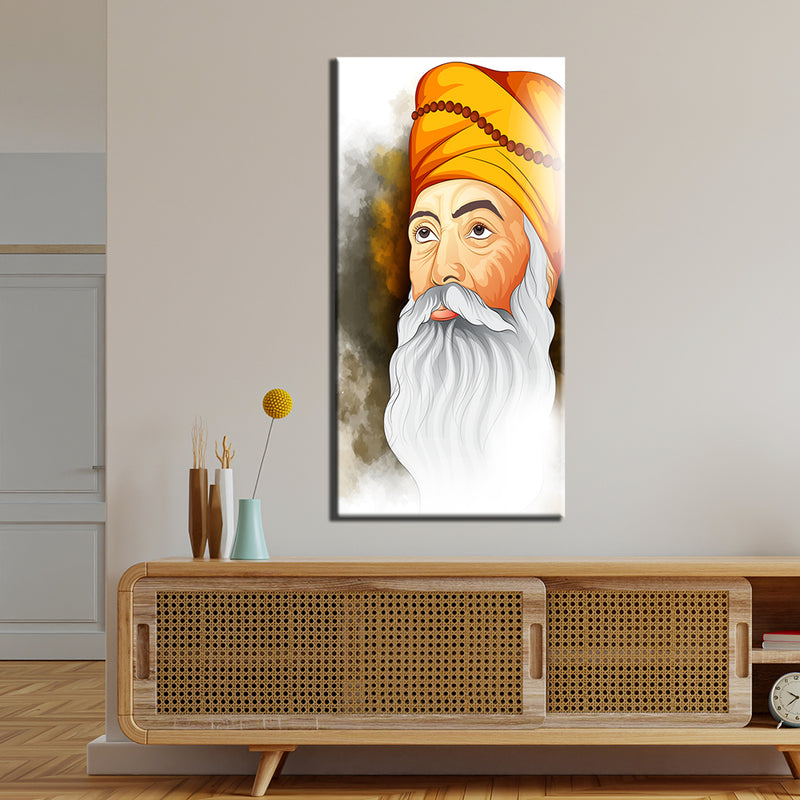 Guru Nanak Dev Sikh Oil Color Wall Painting