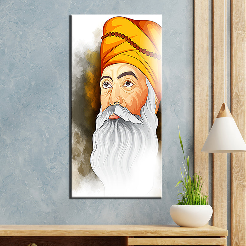 Guru Nanak Dev Sikh Oil Color Wall Painting