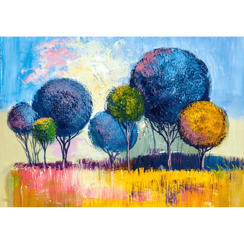 DECORGLANCE High On Happiness Colorful Artistic Tree Digitally Painting Wallpaper