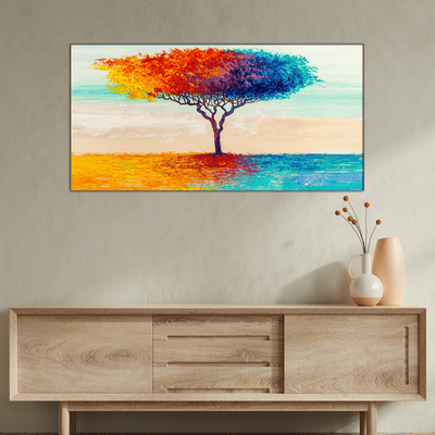 DECORGLANCE Home & Garden > Decor > Artwork > Posters, Prints, & Visual Artwork Multicolor Tree Canvas Wall Painting