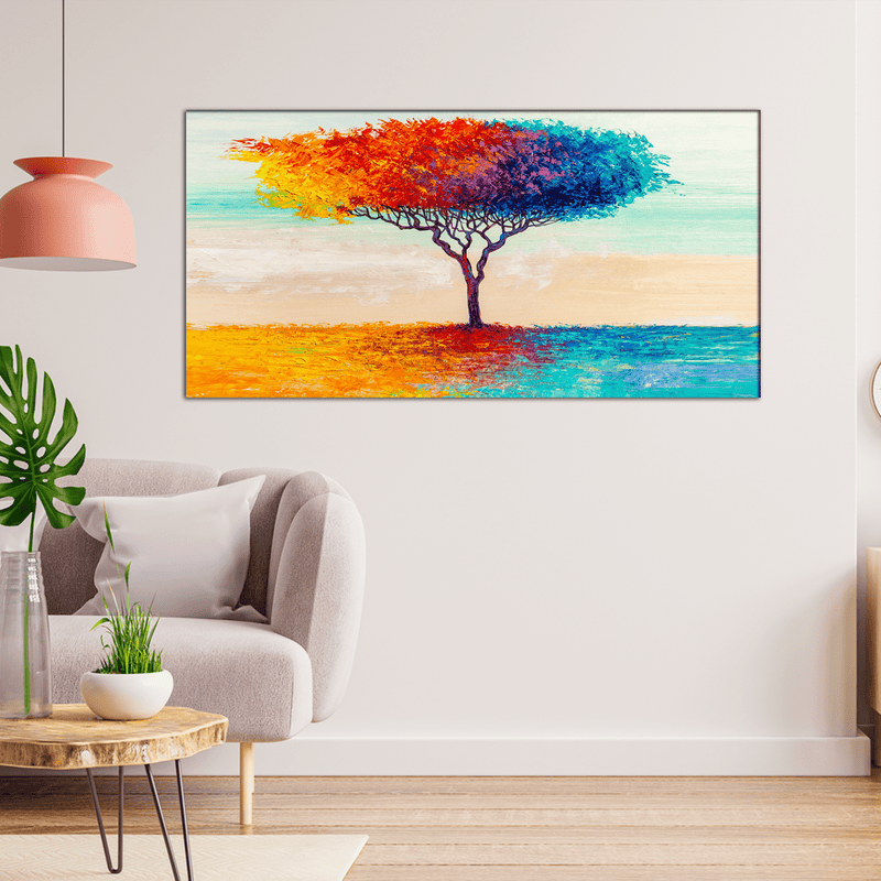DECORGLANCE Home & Garden > Decor > Artwork > Posters, Prints, & Visual Artwork Multicolor Tree Canvas Wall Painting