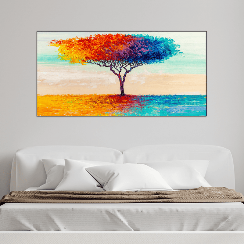 DECORGLANCE Home & Garden > Decor > Artwork > Posters, Prints, & Visual Artwork Multicolor Tree Canvas Wall Painting
