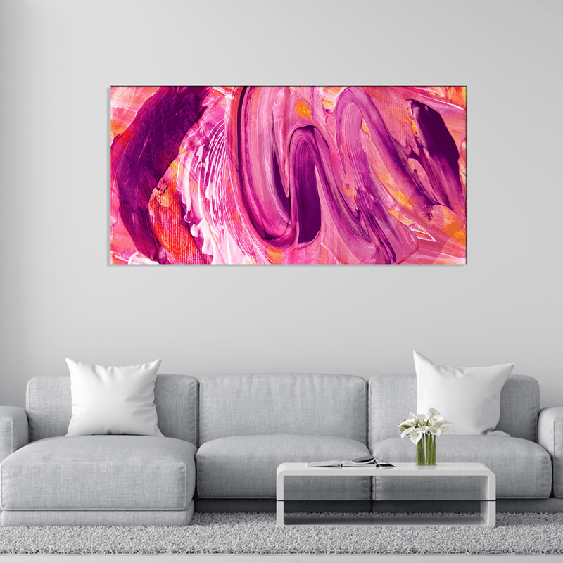 DECORGLANCE Home & Garden > Decor > Artwork > Posters, Prints, & Visual Artwork Pink Marbling Effect Abstract Wall Painting